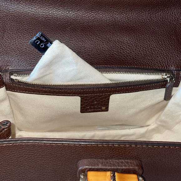 New Gucci bamboo leather top handle bag - Picture 6 of 13